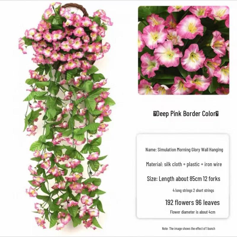 High-Quality Morning Glory Wall Hanging Vine - Artificial Green Plant Decoration for Living Room