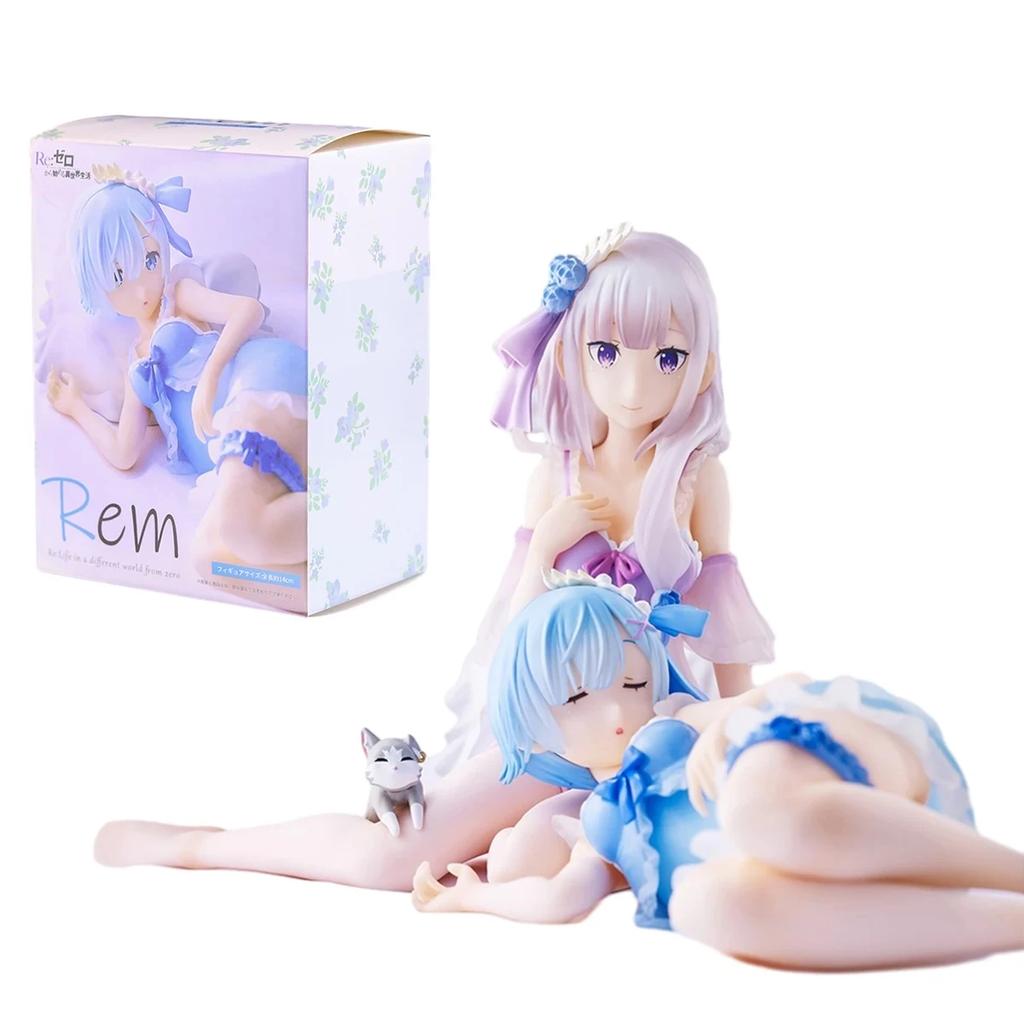 16CM Anime Rem Figure Anime Figure Re:Zero kara Hajimeru Isekai Seikatsu Afternoon Tea Party Sleeping Rem Sexy Model Toy Gift