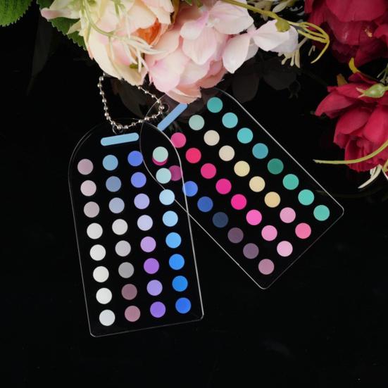 2 Sheets Summer Color Cards Double-Sided Palette with 24 Circular Color Blocks Color Analysis Template Cards Portable Personal Color