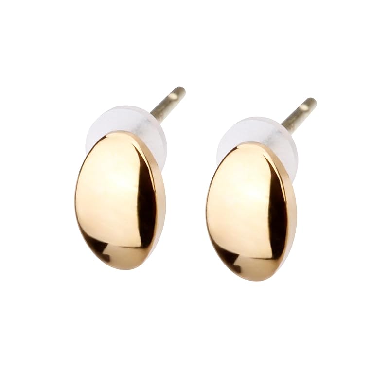 

LOKUMI earrings made in Japan 18k gold K18 post K18 Compatible with metal allergies oval Petit stud Smaller Small size ladies simple Popularity