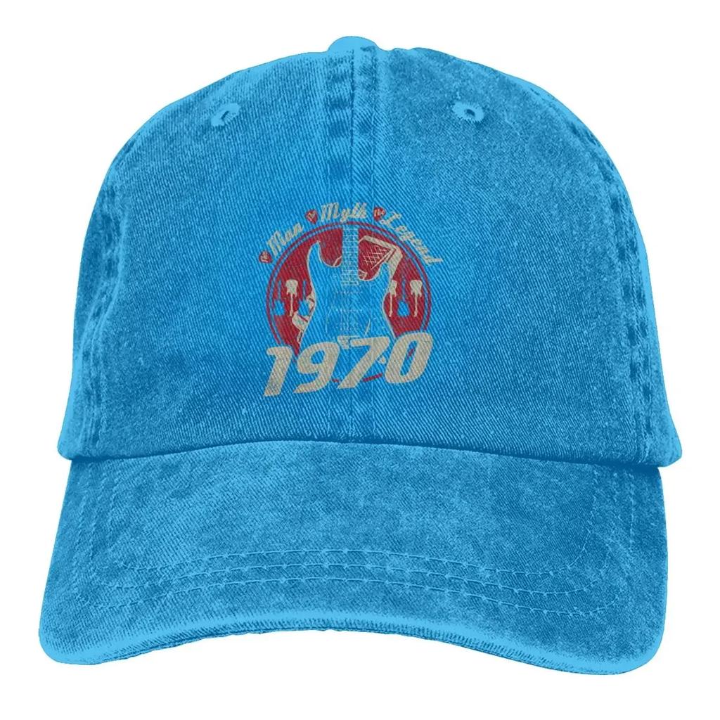 Guitar Rock Multicolor Hat Peaked Men Women's Cowboy Cap Birthday 1970 Retro Baseball Caps Personalized Visor Protect Hats