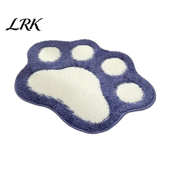Animal Paw Floor Mat Cat Bath Mat, Non-Slip Soft Fluffy Rug, Absorbent Water Door Washable Cute Area Rug for Entrance Bathroom Bedroom Cozy