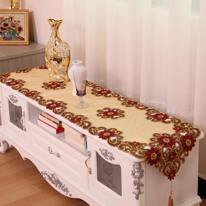 European Palace Handmade Embroidered Table & Bed Runner - Elegant Home Decor, TV Cabinet Tablecloth & Placemat