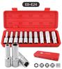9/10/14/17-Piece E Torx Star Socket Set with 1/2 Inch Drive E4 To E24 Sizes for DIY Workshop Woodworking and Precision Tool
