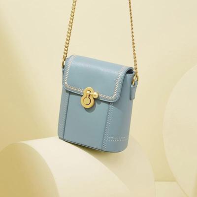 Single-shoulder Light Luxury, Trendy Spring Niche Design, High-end Bucket Crossbody Bag, Women's Leather