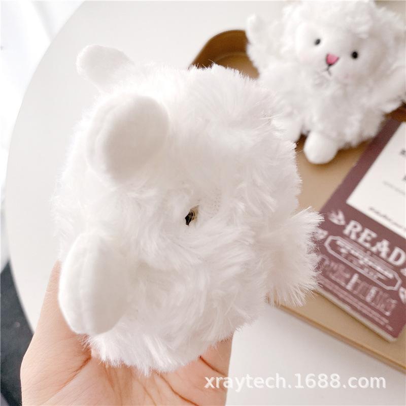 Cute White Plush Sheep for Apple AirPods Protective Case 1/1 Generation 1 Generation Wireless Earphone Case Female