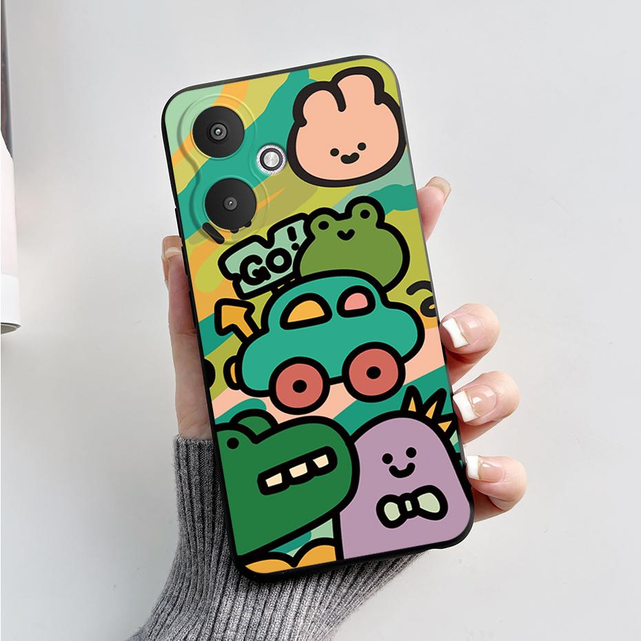 For Xiaomi Redmi 13C 4G 5G Phone Cases Back Cover Cute Rabbit Panda Soft Silicone Protective Matte Bumper For Redmi 13 C Fundas