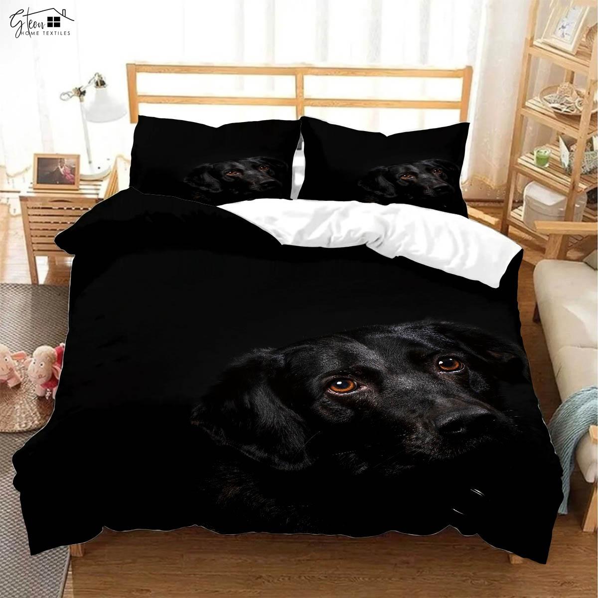 

Милая собака животное 3D печатный пододеяльник наволочка комплект постельного белья из 3 предметов 100% полиэстер мягкий и удобный пуховый пододеяльник EU 135x200cm 2PCS