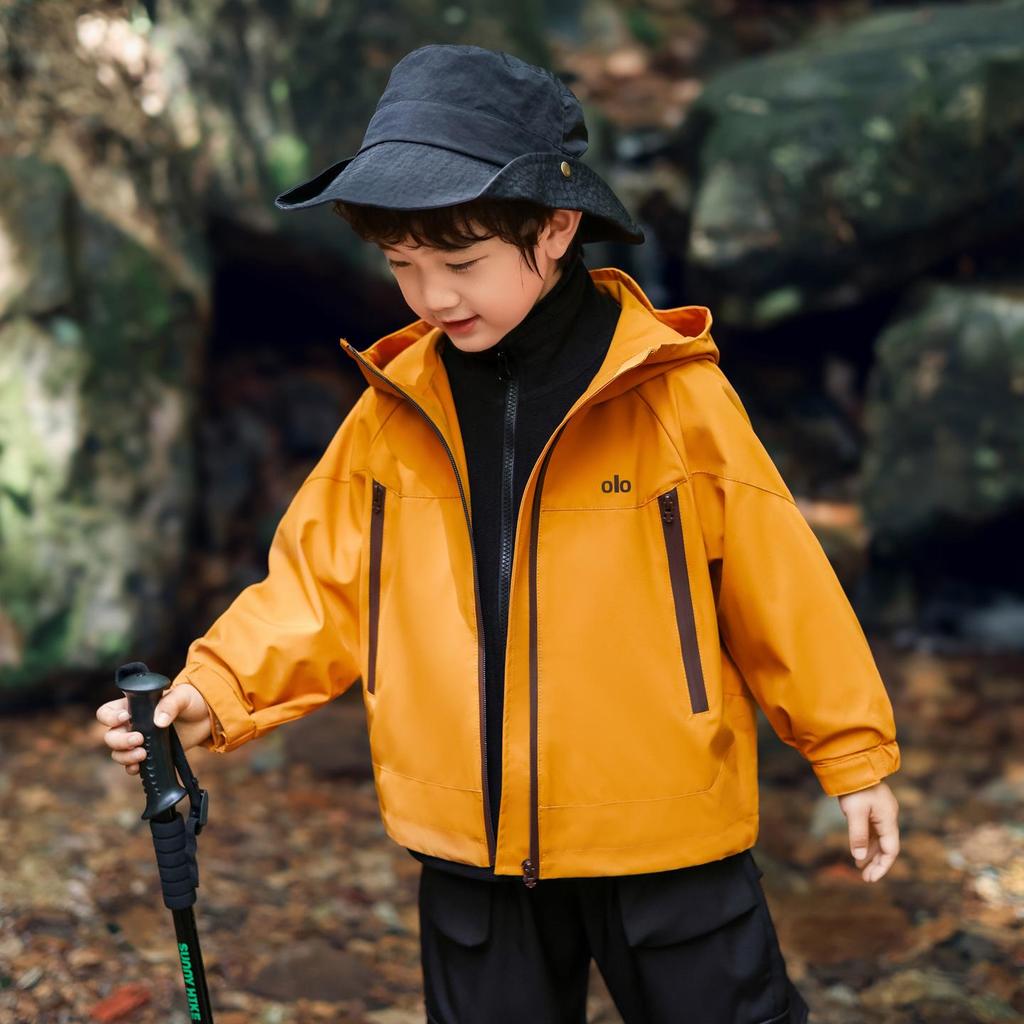 Boys' 3-in-1 Windbreaker Jacket - 2025 Spring/Autumn Kids' Waterproof Outdoor Coat