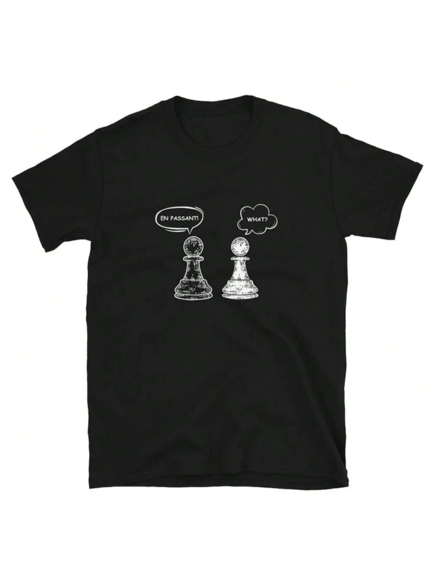 En Passant Pawn Chess Pieces Unisex T-Shirt Funny Chess Player Gift Tee Tops  unisex Wo unisex Casual Summer Round Neck Short Sleeve S разноцветный