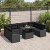 VidaXL Ensemble de salon de jardin 10 pièces avec coussins en poly rattan noir 3357806