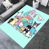 Office Rug Hello Kitty, Sanrio Characters Anti-Slip Rug, Machine Washable for Living Room, Bedroom, Office, Multiple Sizes, Bedroom Mat, Decorative Ma