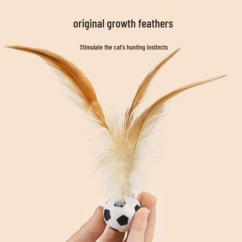 Elastic Feather Cat Toy: Self-Play Interactive Boredom Relief Shuttlecock Ball