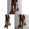 Velvet Long Dress With Ruffles And Split For Autumn Winter Art Vintage Style