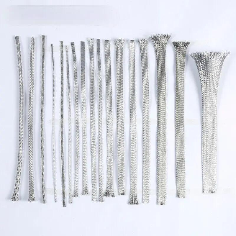 

304 Stainless Steel Conductive Shielding Sleeve 5M Braided Metal Cable Sheath Expandable Screening Cover for Signal Wire 2mm&5m