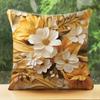 2D Luxury Golden White Flower Pillow Cover Elegant Floral Print Cushion Case For Sofa Couch Modern Boho Home Decor Gift