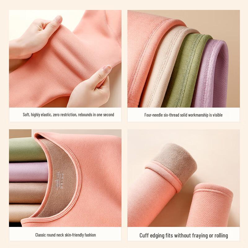 Damen Thermounterwäsche-Set aus fleecegefütterter Lammwolle