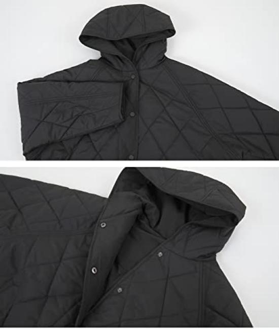 Titibait Hooded Quilted Short Coat AYXP2922 Medium Ivory Women's