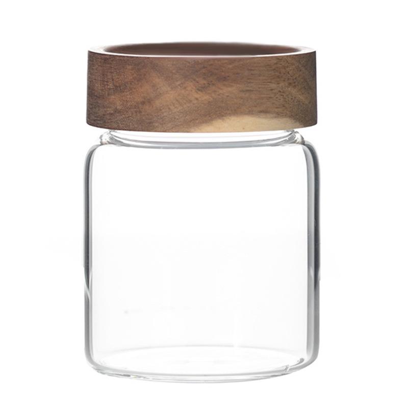Japanese Glass Storage Jar with Lid for Coffee, Tea, Dried Tangerine Peel, and Grains