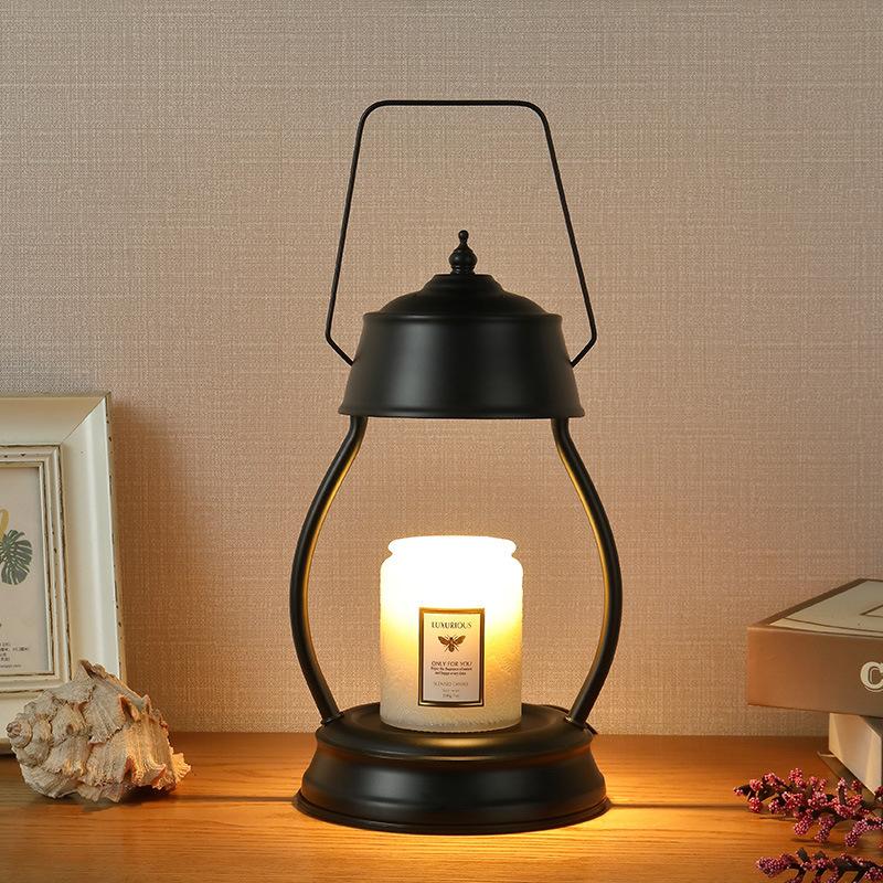 

Vintage Candle Warmer Lamp Antique Style Flameless Aromatherapy Light European Classic Home Decor Table Lamp dimmer switch&UK Plug чёрный