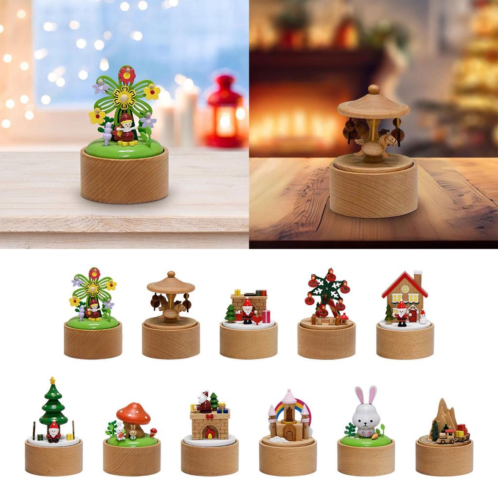 Windup Music Box Collectibles Lovely Anniversary Valentines Holiday Musical Figurine for Girlfriend Kids Family Friends Lovers