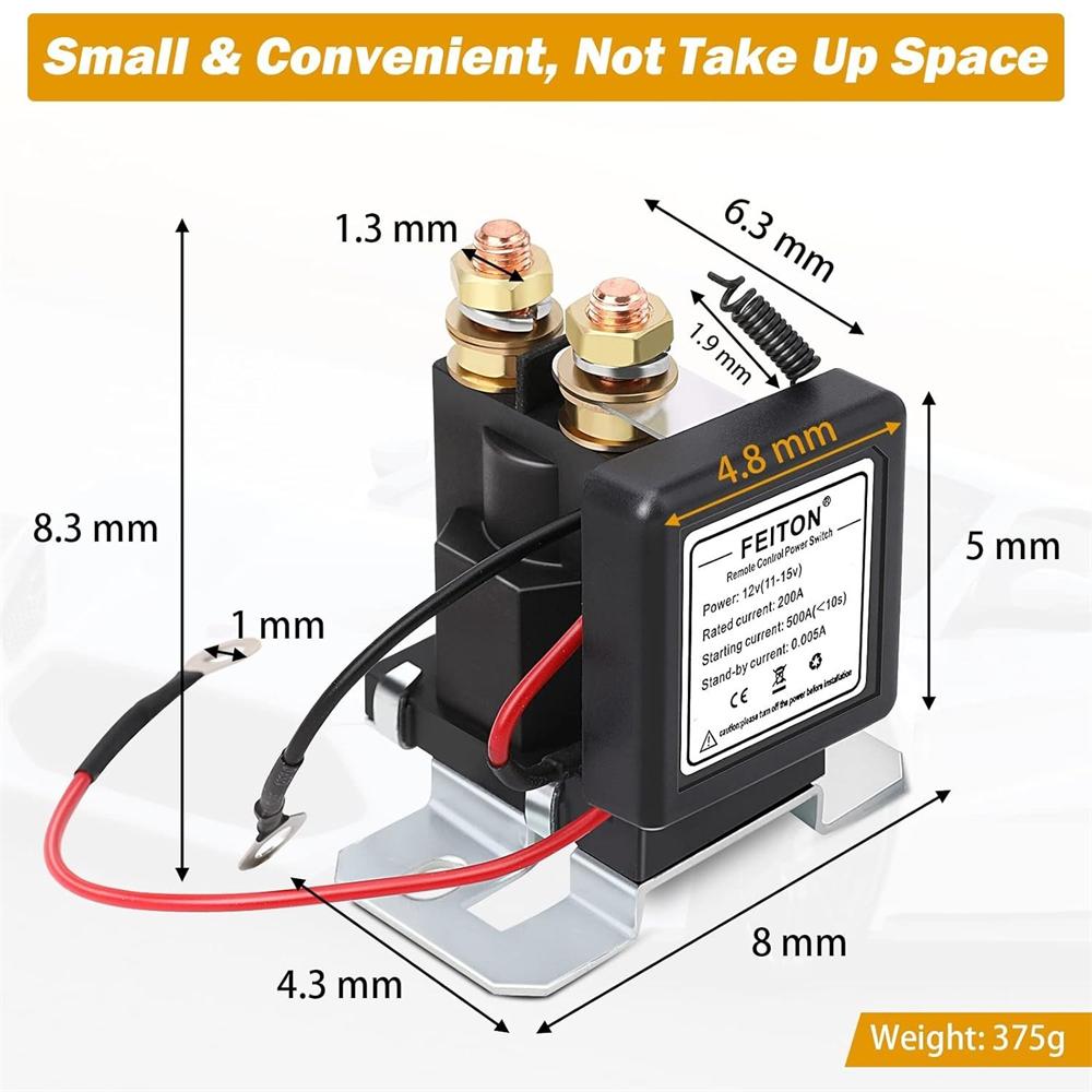 High Current Battery Disconnect Switch Remote Kill Switch for Car Truck 500A 12V