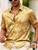 VENTUSAIL Camicia da Uomo a Manica Corta Casual Versatile con Stampa All-Over, a Petto Singolo, per Uso Quotidiano, Vacanze