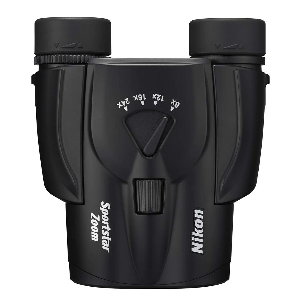 Nikon Sportstar Zoom 8-24x25 Porro Prism Binoculars, 8-24x Magnification, 25mm Aperture, Black (SPZ8-24X25BK)
