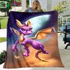 3D Classic Games S-Spyro Dragon Blanket Star Art Flannel Thin Blanket Portable Home Travel Office Lunch Break Blanket Gift