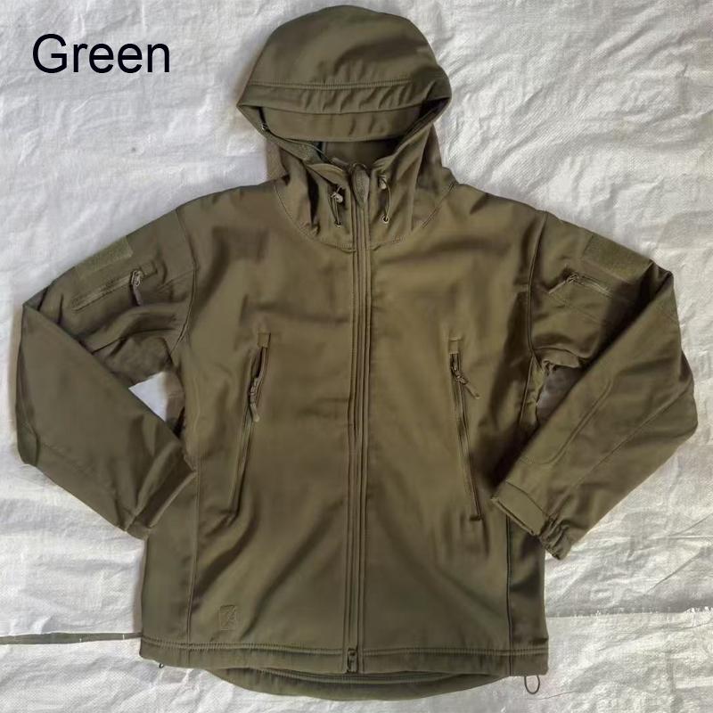 Herren Softshell Fleecejacke Winddicht Outdoor Angeln Wandern Jagd Thermisch Camping Cargomantel Warm