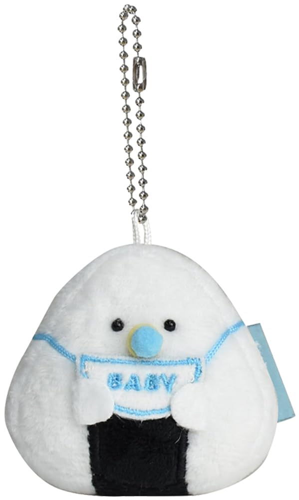 

Ippinsha Gyutto Onigiri-san Baby Bib Onigiri-san Mascot Plush Toy Mini with Chain, Gift 47177