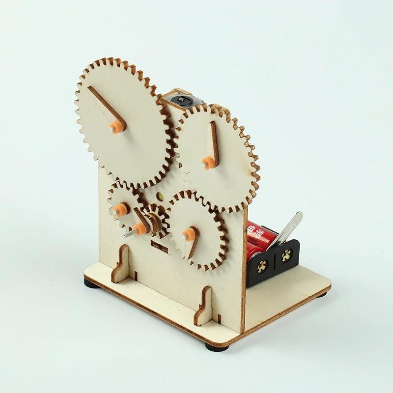 DIY 3D Mechanisches Holz Zahnrad Puzzle Wissenschaft STEM Modellbausätze Lasergeschnitten Funktion durch Uhrwerk Geschenk Spielzeug für Kinder