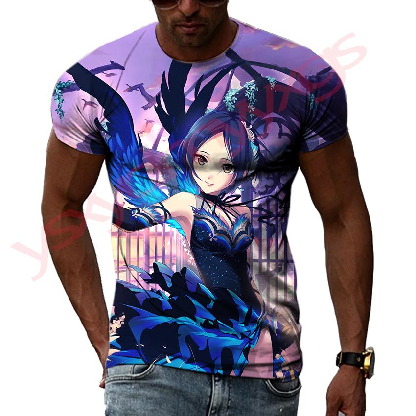 Japanese Cartoon Anime Magic Sexy Witch Men and Women T-Shirt HD 3D Printing Hip Hop Harajuku Tees Round Neck Short Sleeve Tops