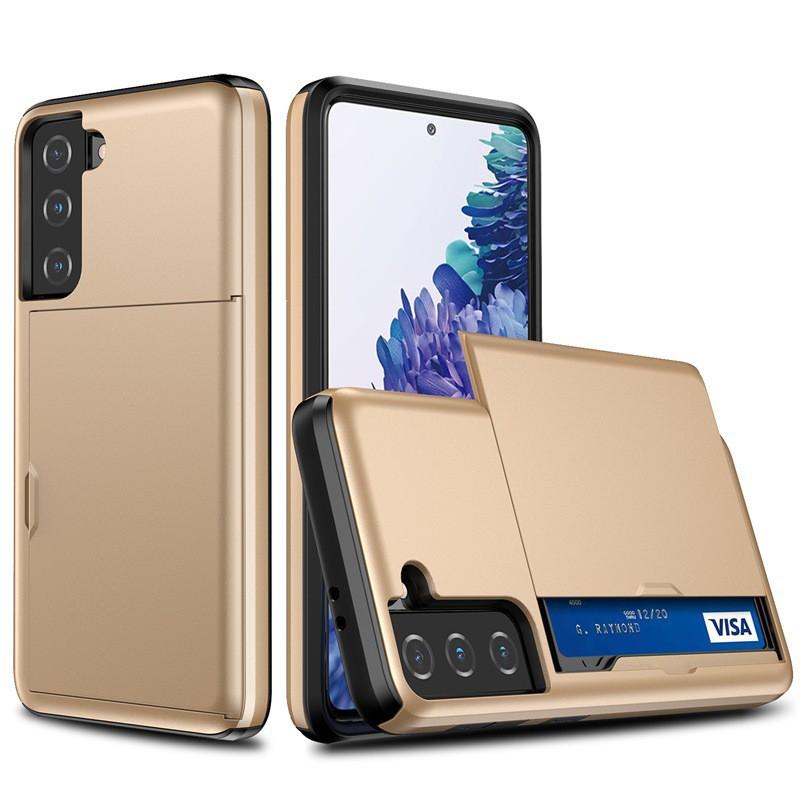 Suitable S24FE Phone Case S21 Two-in-one Slide Card Wallet Note20 Drop Resistance Protective Cover S23