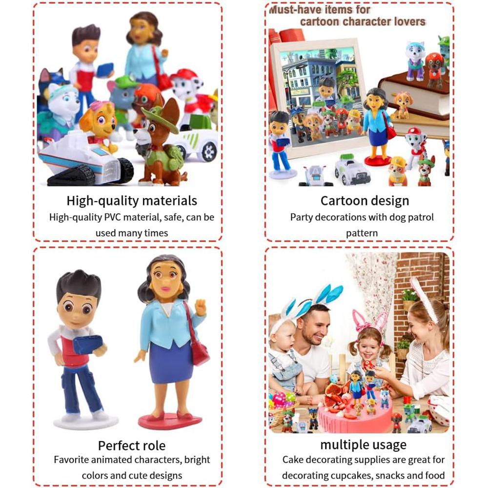 12 ks Akční figurky Tlapková patrola Ozdoby na dort pro párty