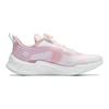 Li Ning Kids Qiang Yue Synthetic Leather Fabric Shock Absorbing Breathable Low Top Running Shoes Kids Running Shoes White Pink YKCU026-2