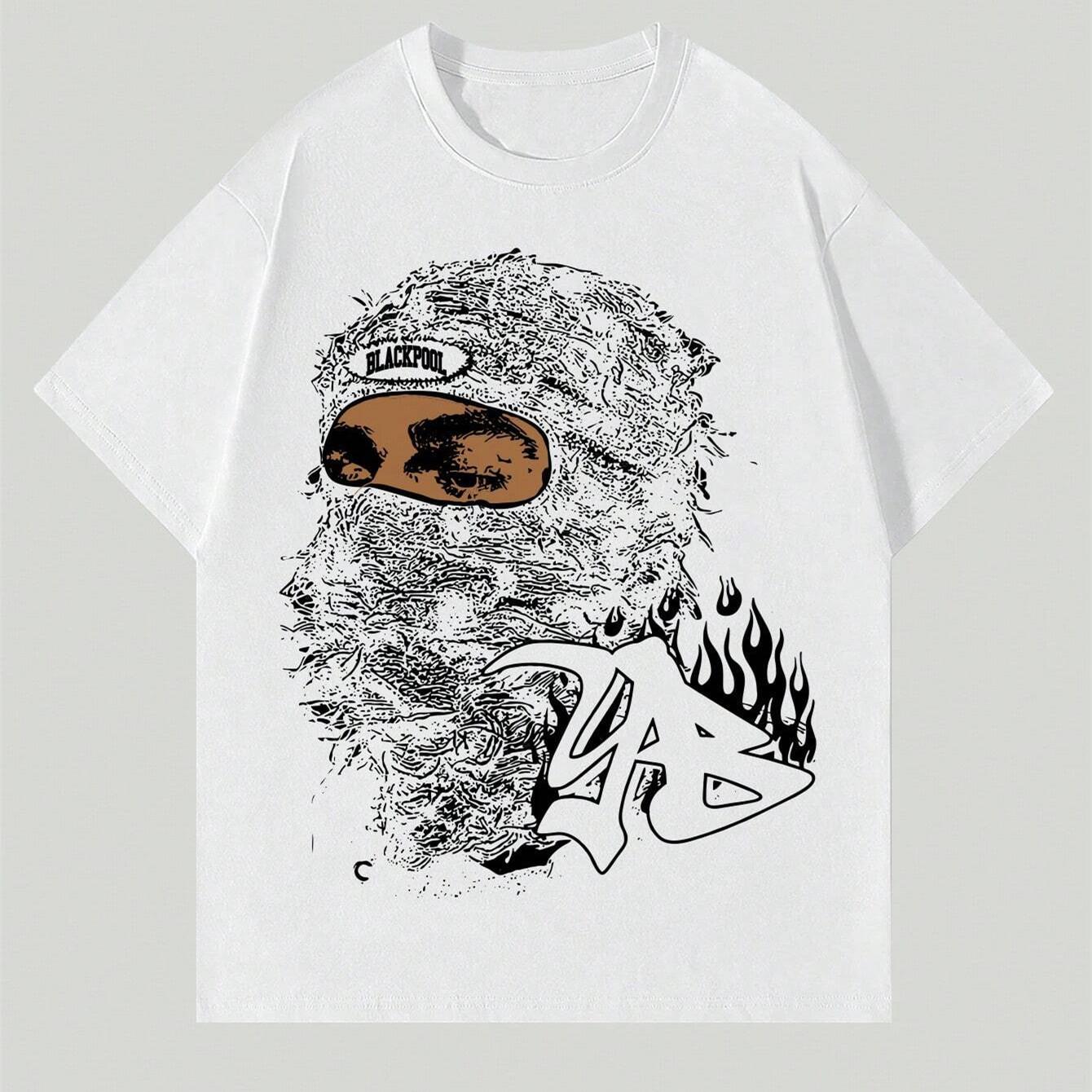 

Мужская футболка с коротким рукавом и принтом портрета ROMWE Street Life, подходит для повседневной носки весной и летом M