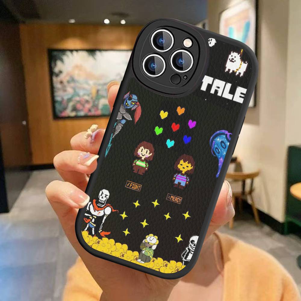 U-Undertale For IPhone 16 15 14 13 12 11 Pro Max Plus Leather Phone Cover