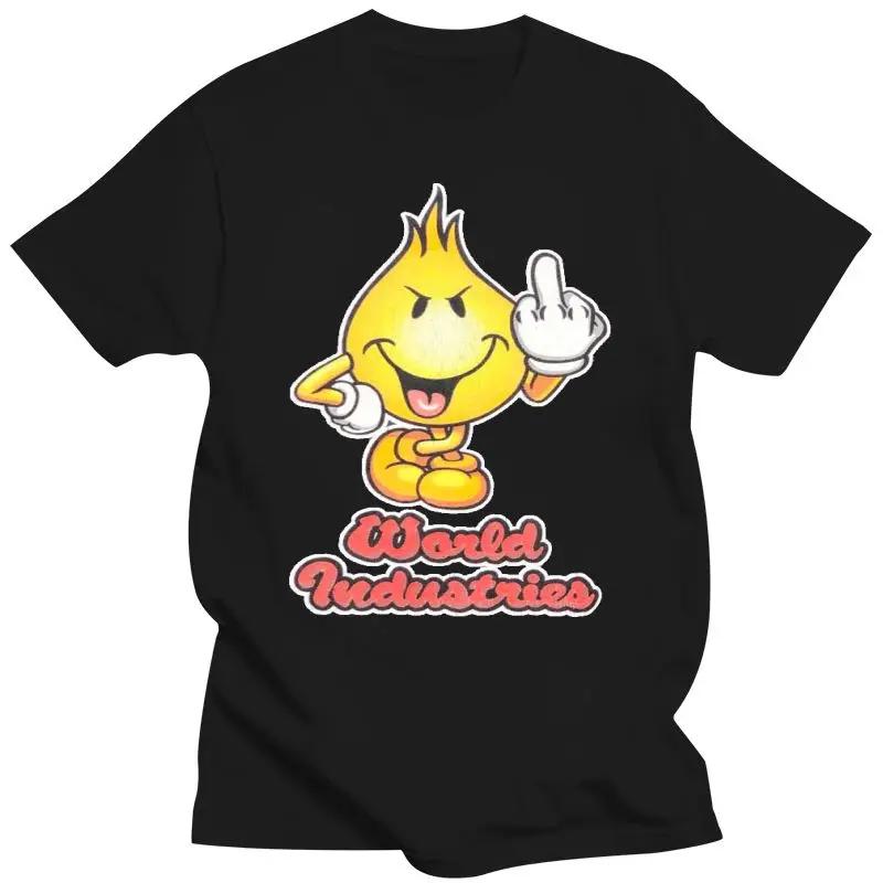 New Casual Street Wear World Industries Brand Custom Skateboarding Unisexs Black Short Sleeve T Shirt Unisex clothing harajuku S
