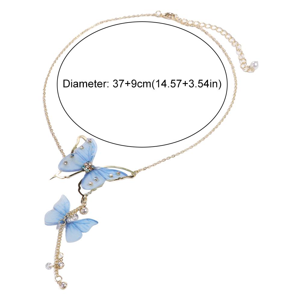 Zinc Zinc Alloy Butterfly Necklace Tulle Korean Style Accessories Charm Vintage Party Jewelry Gift