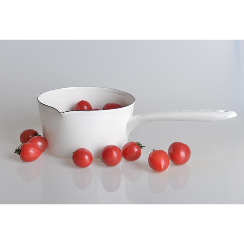 Enamel Chocolate Milk - Coating SaucePan Melting Pot Kitchen Cookware, On Electric Stove/Halogen Stove/Induction Cooktop