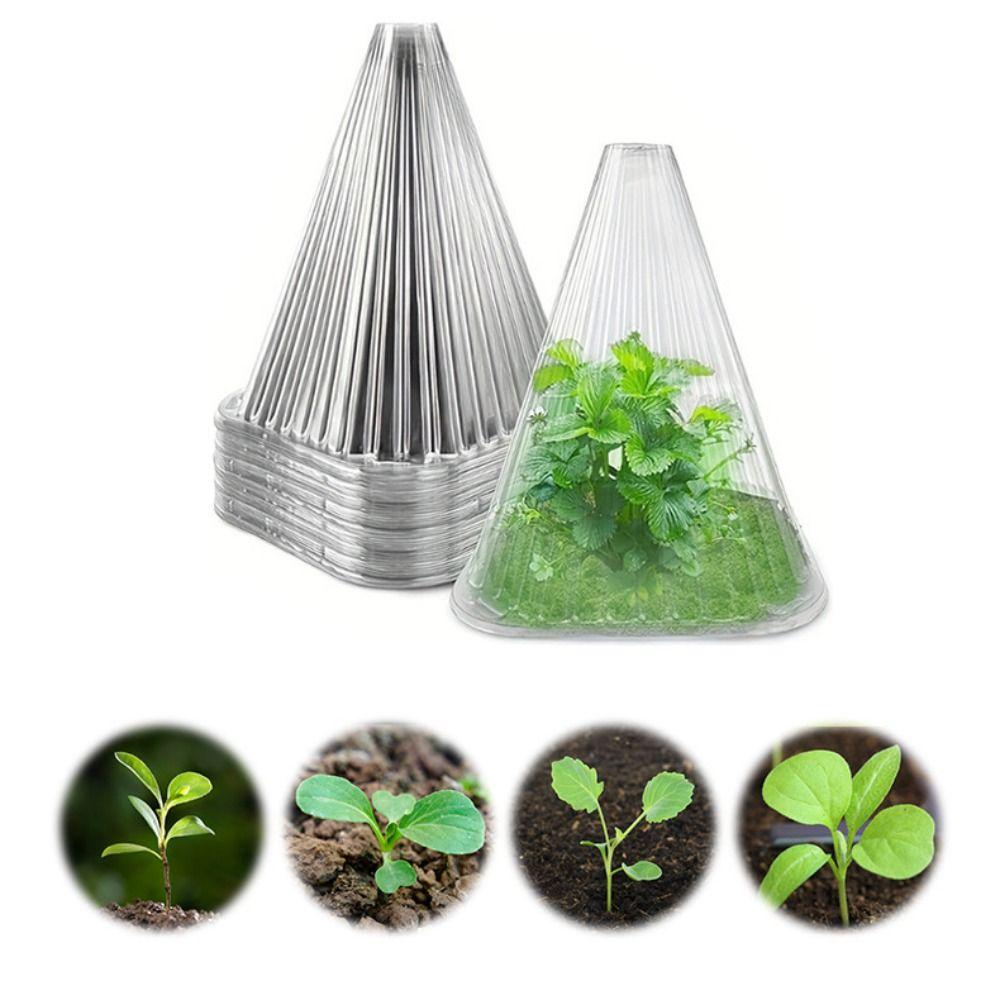 20pcs Windproof Plant Seedling Cover Conical Flower Protector Plant Insulation Cover  Frost Guard