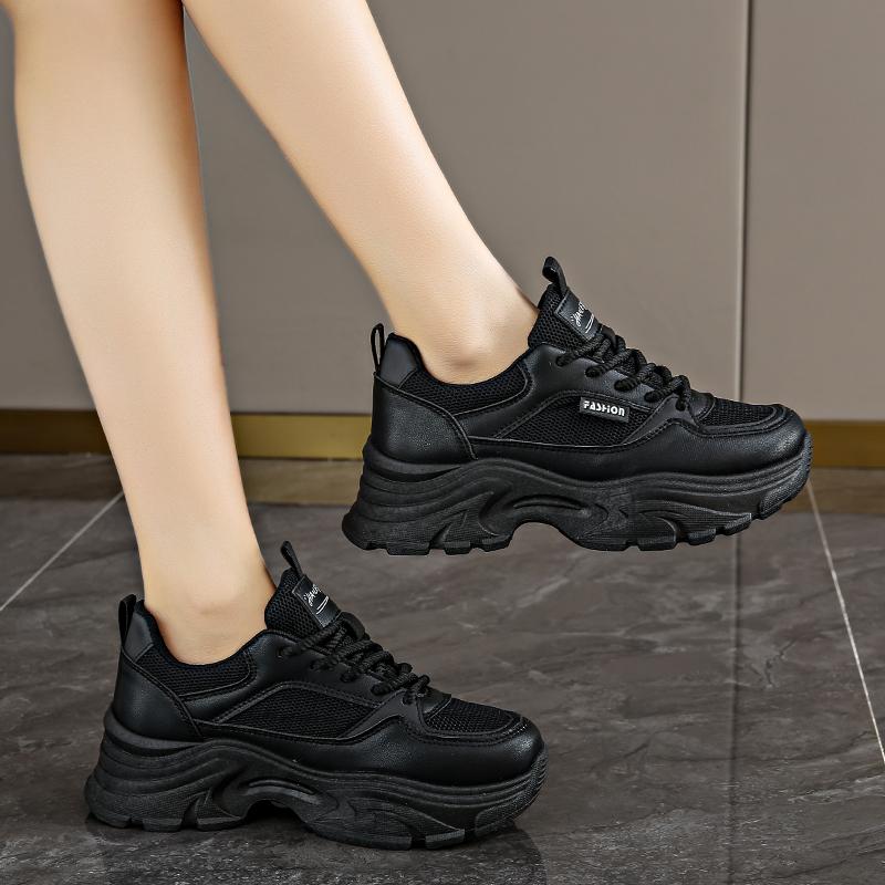 CRLAYDK Summer Chunky Sneakers for Women Platform Mesh White Casual Dad Shoes Comfortable Ladies Wedge Walking Sports Tennis