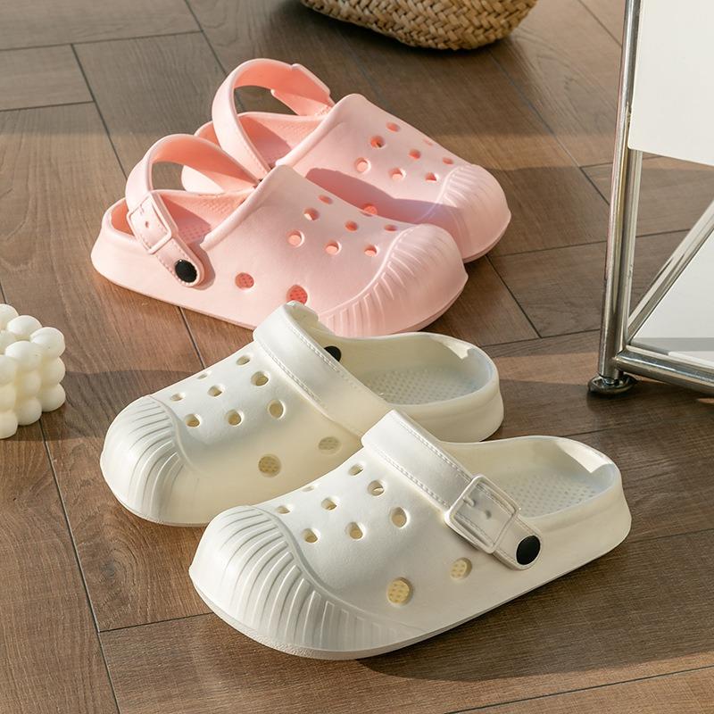 Beach Baotou Hole Shoes Women's Summer Outdoor Non-slip Wear-resistant Cool Slippers Women's Indoor Home Couple Slippers Men