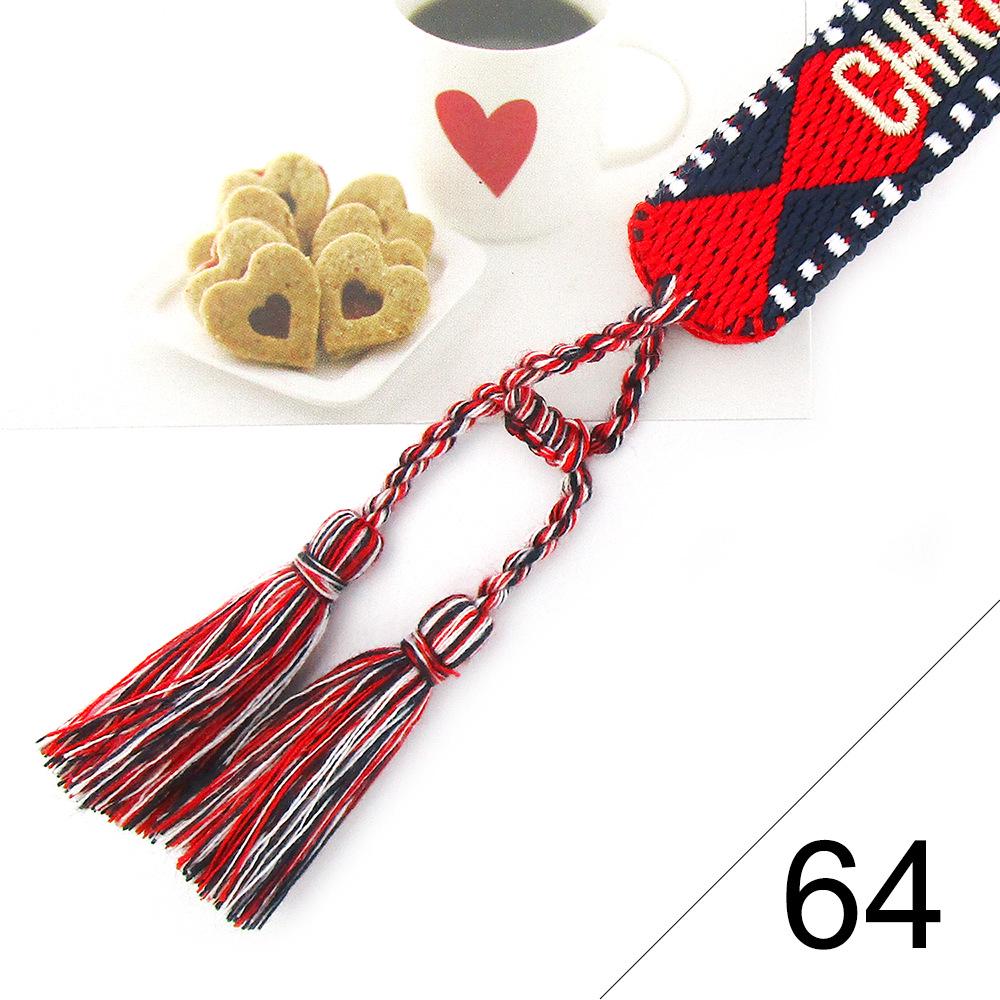 Custom Bohemian Embroidered Bracelet with Tassel and Woven Rope - Handmade Jewelry for Couples and Women