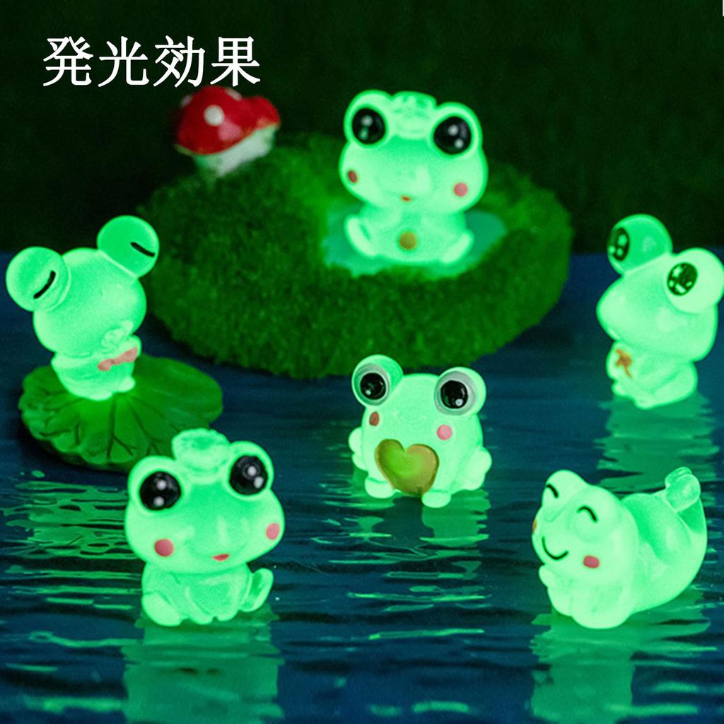 12 Cute Frog Resin Luminous Tree Elf Movie Character Garden Landscape Collection Gift Miniatures, Figurines, Decor, Bonsai, Ornaments,
