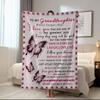 1Pc Grandpa Grandma Inspirational Quote Envelope Blanket For Granddaughter, Suitable For Sofas And Thanksgiving Gift Covers,