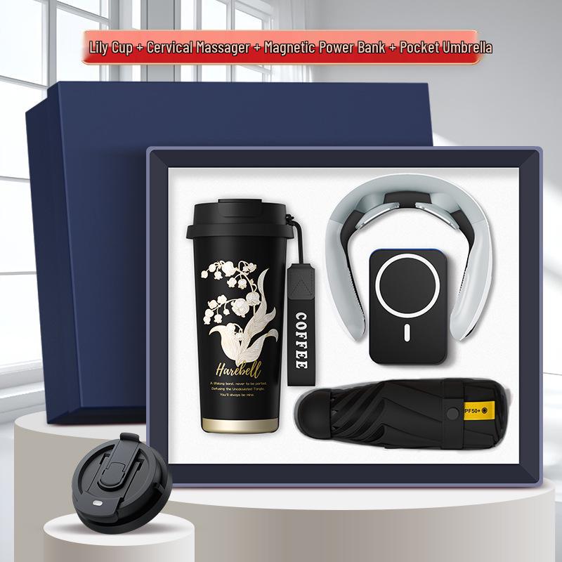 High-End Souvenir Gift Set: Custom Logo Coffee Mug & Power Bank