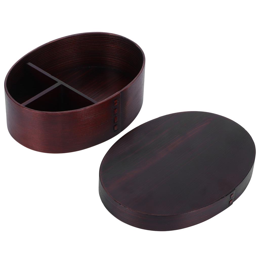 17,5x13,5cm Pojemnik na lunch Drewniany pojemnik Bento Przenośny pojemnik na żywność dla uczniów PracownikówMalowany