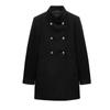 Fall and Winter New Women's Clothing Gold Button Decoration Wool Blend Double Breasted Stand Collar Coat Outwear 9037141